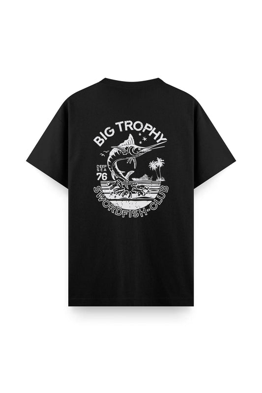 Big Trophy Sırt Baskılı Bisiklet Yaka Unisex Tshirt