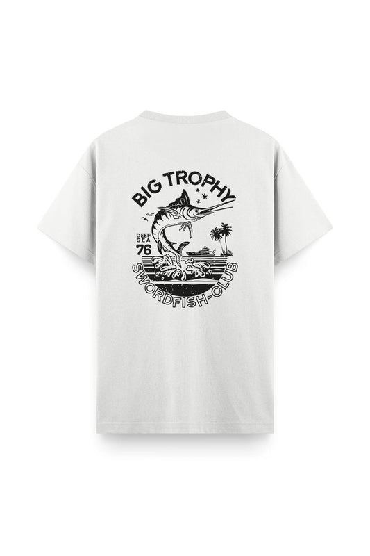 Big Trophy Sırt Baskılı Bisiklet Yaka Unisex Tshirt