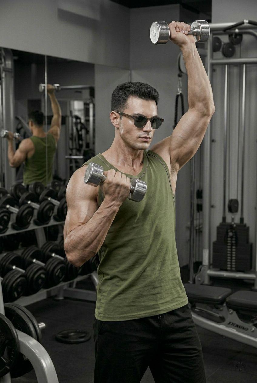 Biye Detaylı Bisiklet Yaka Erkek Atlet - Fitness ve Günlük Stil