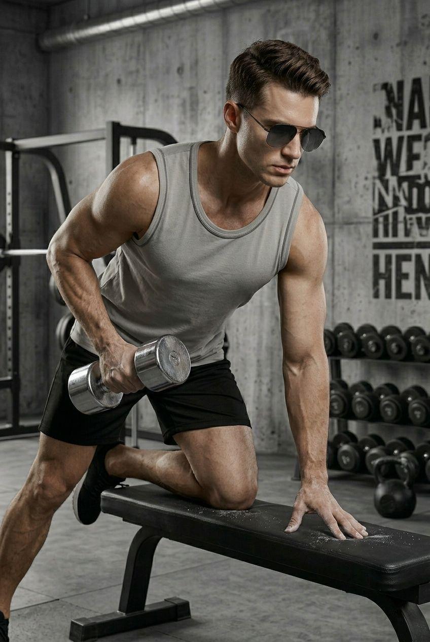 Biye Detaylı Bisiklet Yaka Erkek Atlet - Fitness ve Günlük Stil