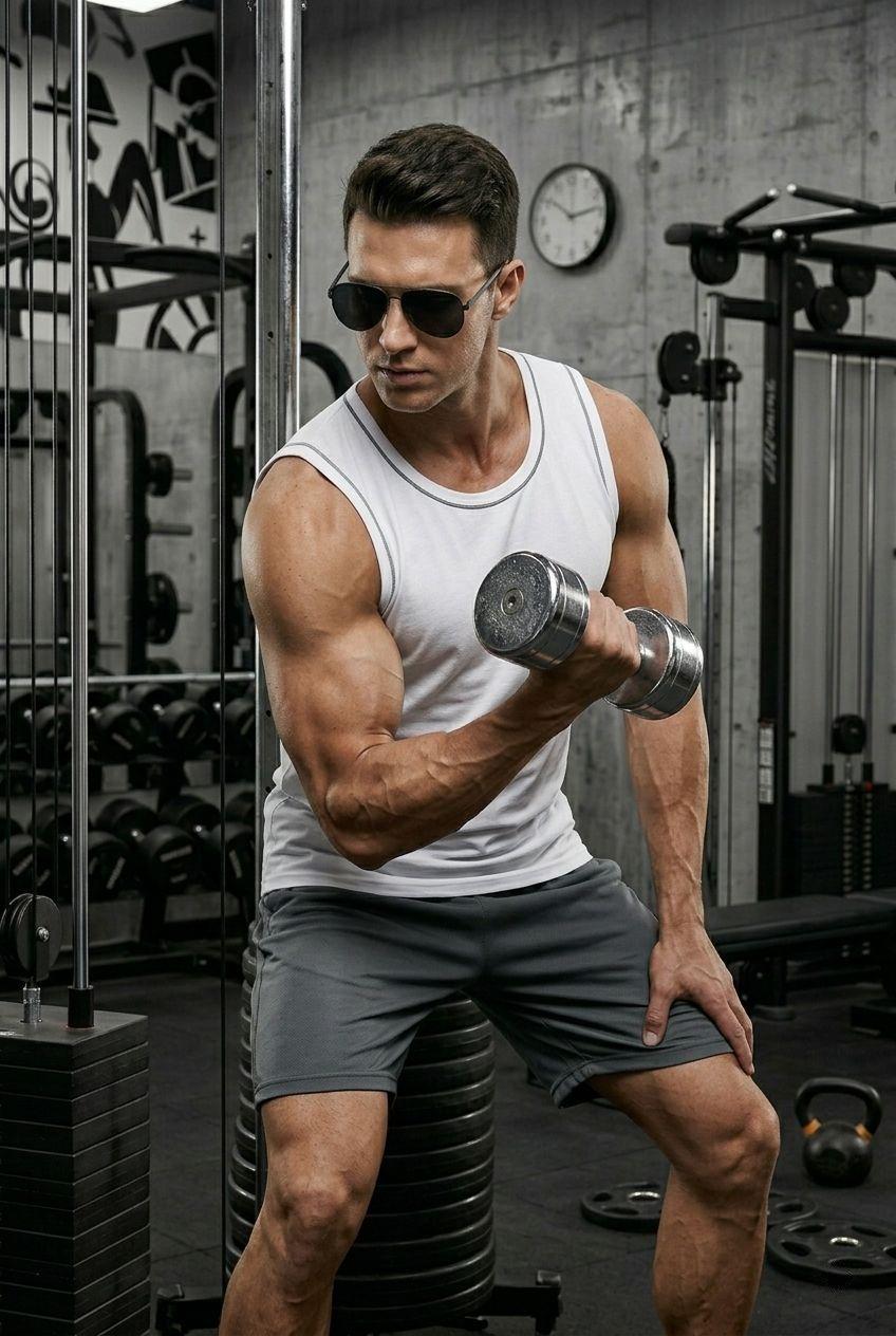 Biye Detaylı Bisiklet Yaka Erkek Atlet - Fitness ve Günlük Stil