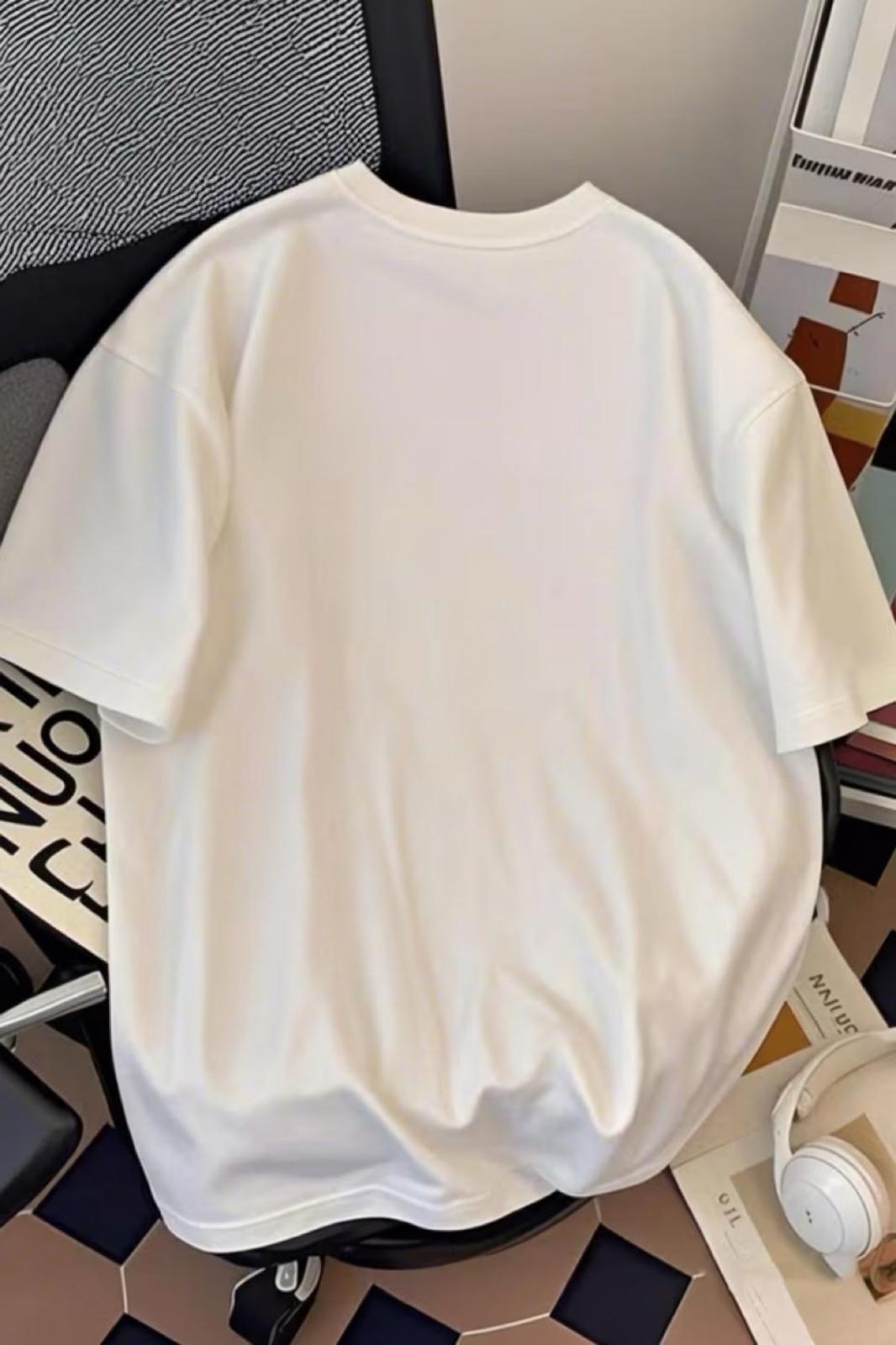Blueberry Girl Tasarım Baskılı Pamuklu Oversize Kadın T-Shirt