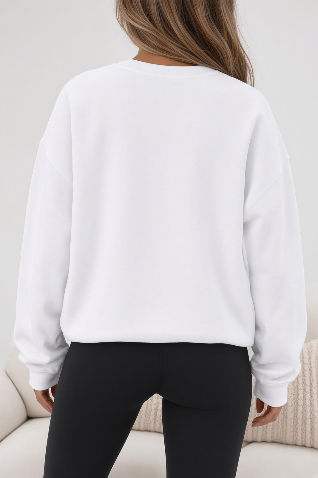 Bs Salem Massachusetts Ön Baskılı Kadın Oversize Bisiklet Yaka Sweatshirt
