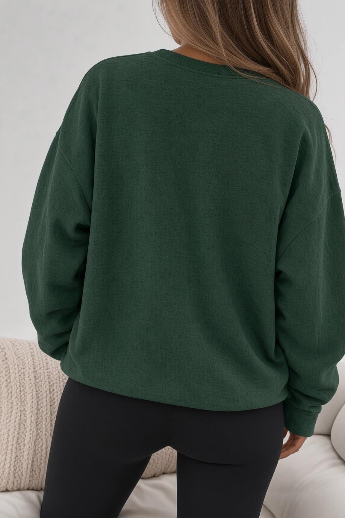 Bs Salem Massachusetts Ön Baskılı Kadın Oversize Bisiklet Yaka Sweatshirt