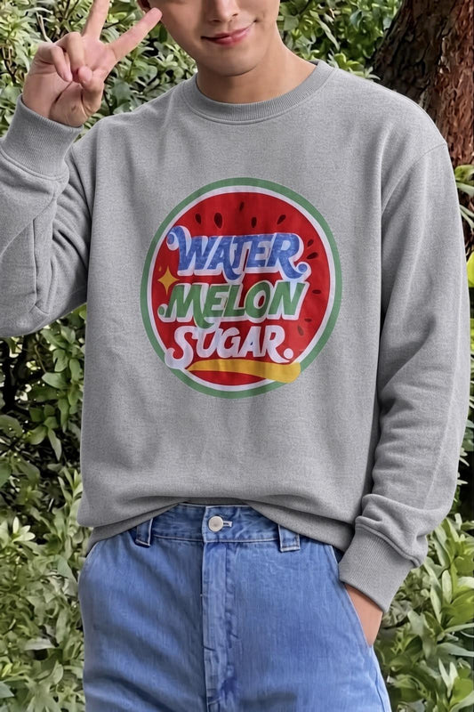 Bs Watermelon Sugar Karpuz Baskılı Unisex Bisiklet Yaka Sweatshirt