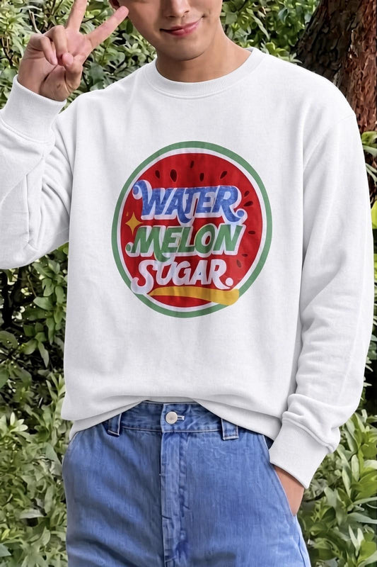 Bs Watermelon Sugar Karpuz Baskılı Unisex Bisiklet Yaka Sweatshirt