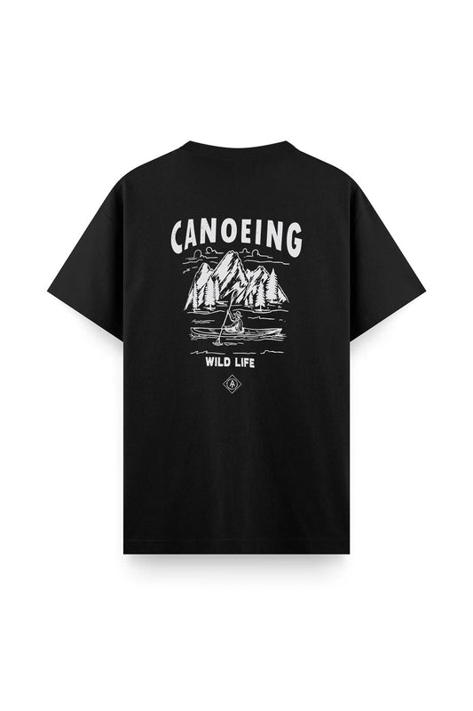 Canoening Sırt Baskılı Bisiklet Yaka Unisex Tshirt