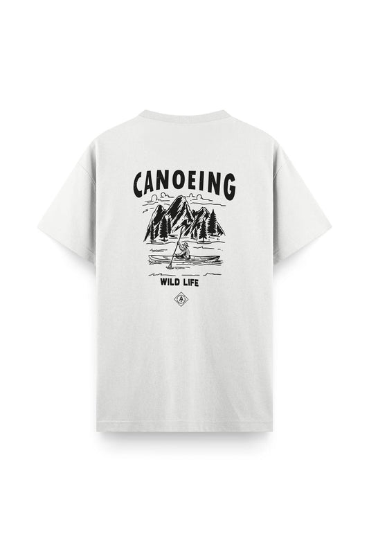 Canoening Sırt Baskılı Bisiklet Yaka Unisex Tshirt