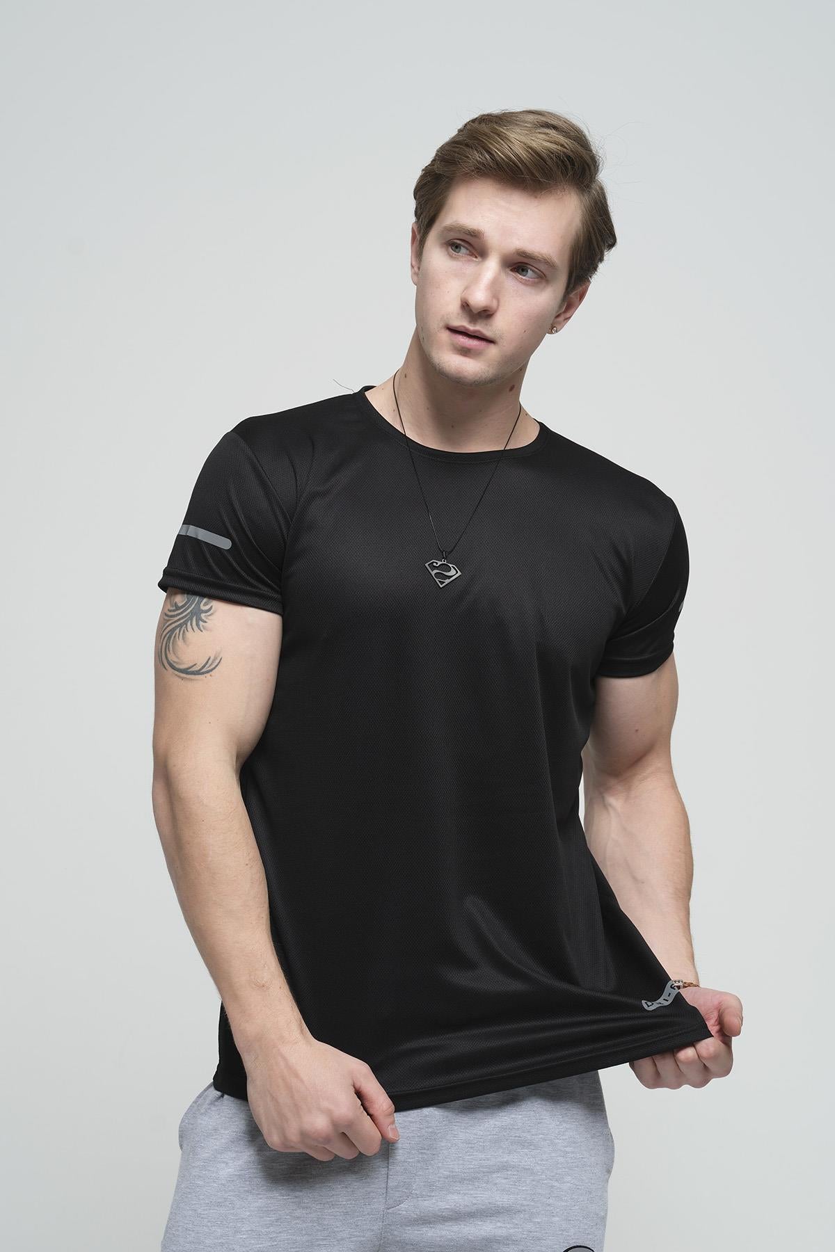 Cappi Mikro Polyester Slim Fit Performans Antrenman Sporcu Erkek Tshirt