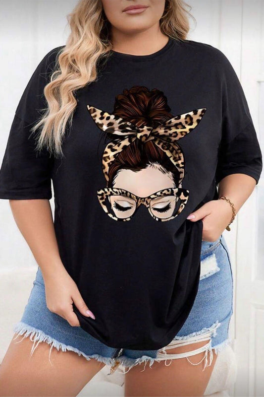 Ceny Kadın Büyük Beden Battal Baskılı Bisiklet Yaka Pamuklu T-Shirt Rahat Kesim Unisex Sevgili Kombini