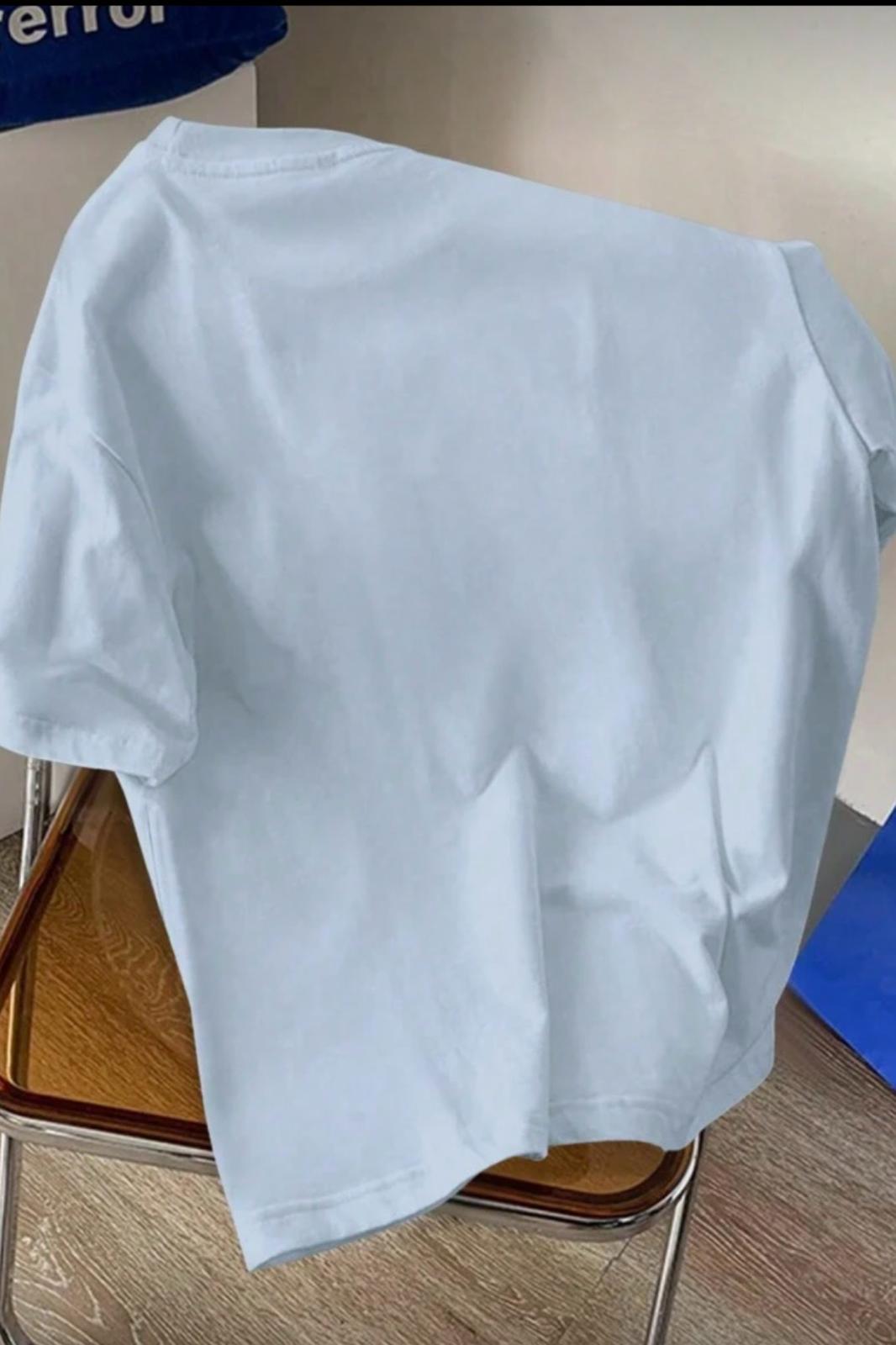 Cepte Panda Baskılı Oversize Unisex Pamuklu Tişört Battal Büyük Beden Tshirt