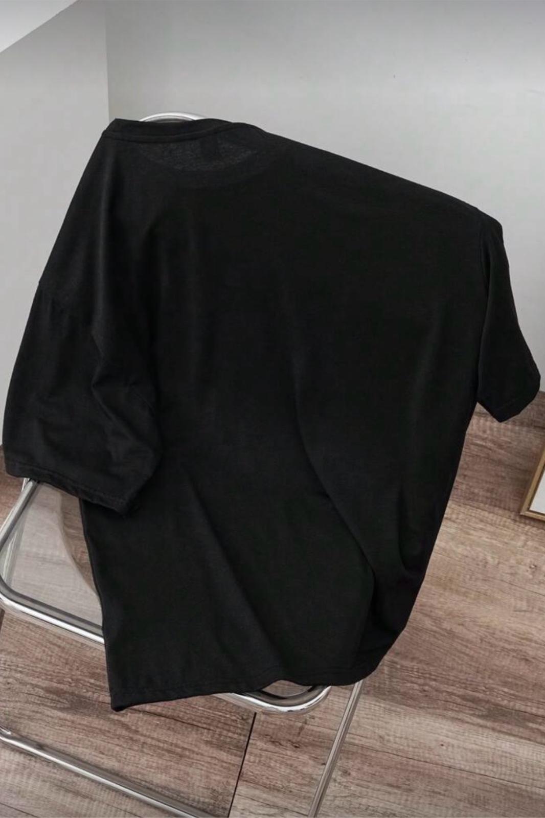 Cepte Panda Baskılı Oversize Unisex Pamuklu Tişört Battal Büyük Beden Tshirt