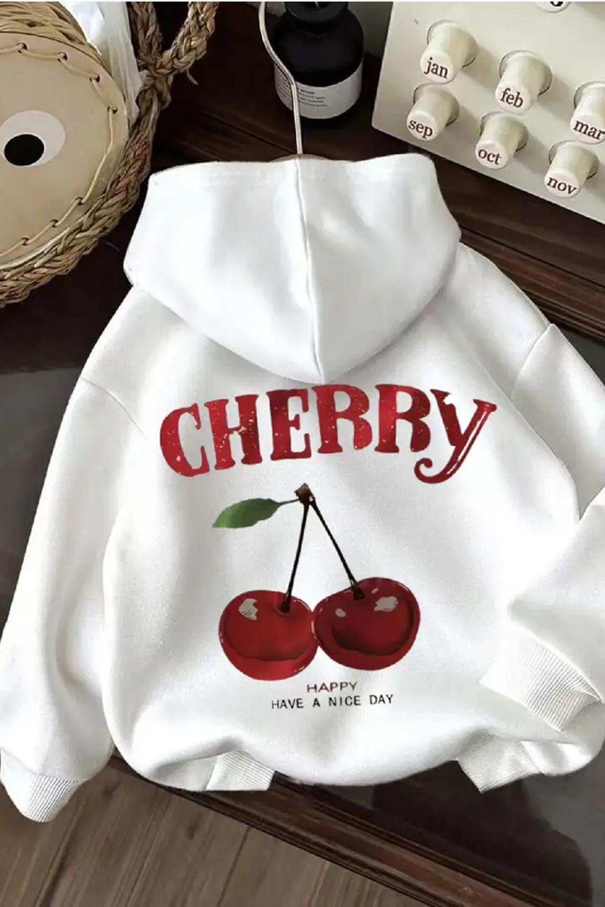 Chery Sırt Baskılı İçi Pamuklu Unisex Sweatshirt
