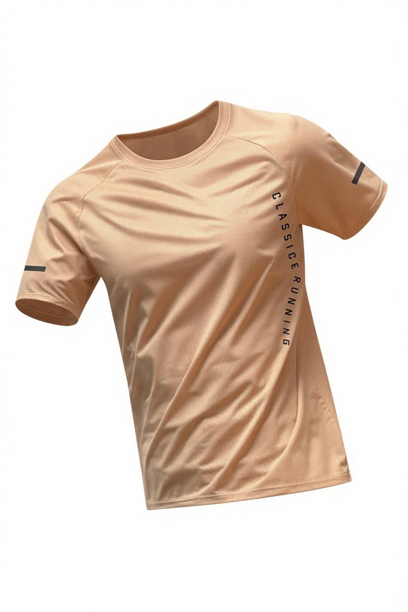 Classic Running Ice Silk Erkek Sporcu Tişört Nefes Alabilir Hızlı Kuruyan Koşu ve Fitness Tişörtü