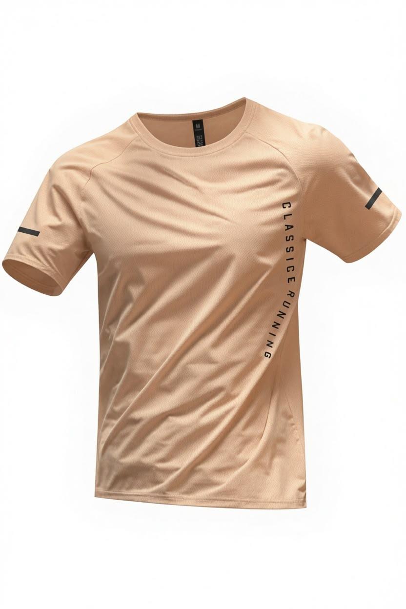 Classic Running Ice Silk Erkek Sporcu Tişört Nefes Alabilir Hızlı Kuruyan Koşu ve Fitness Tişörtü