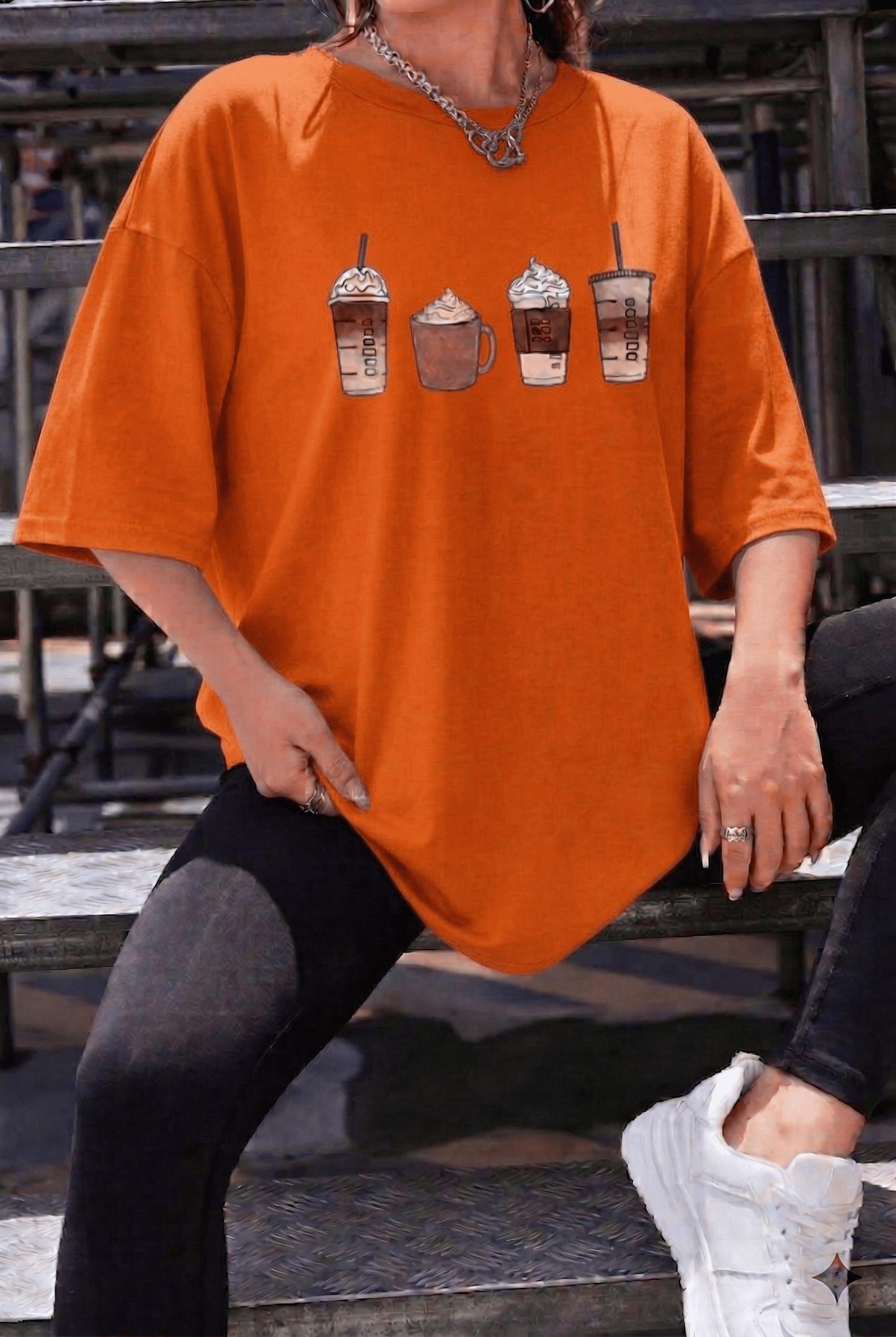 Coffee Lover Baskılı Unisex Oversize T-Shirt - Büyük Beden Seçenekli