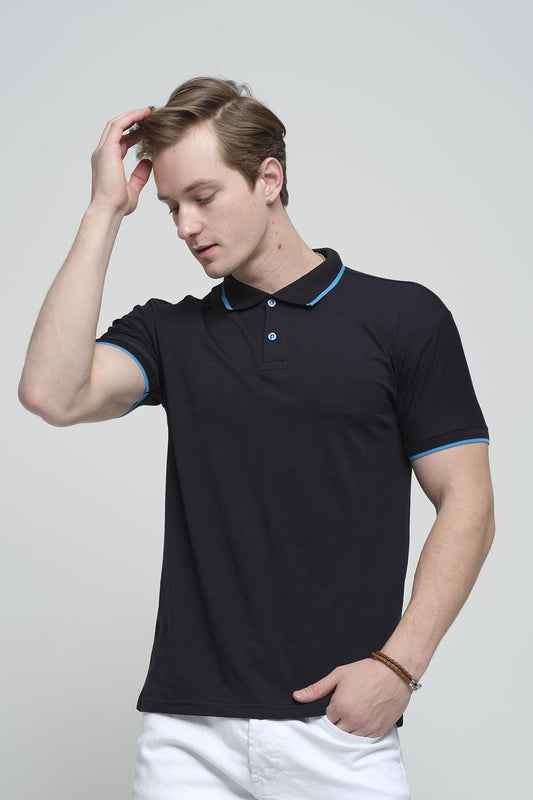 Colton Yakası Biyeli Likralı Slim Fit Erkek Polo Yaka Tshirt