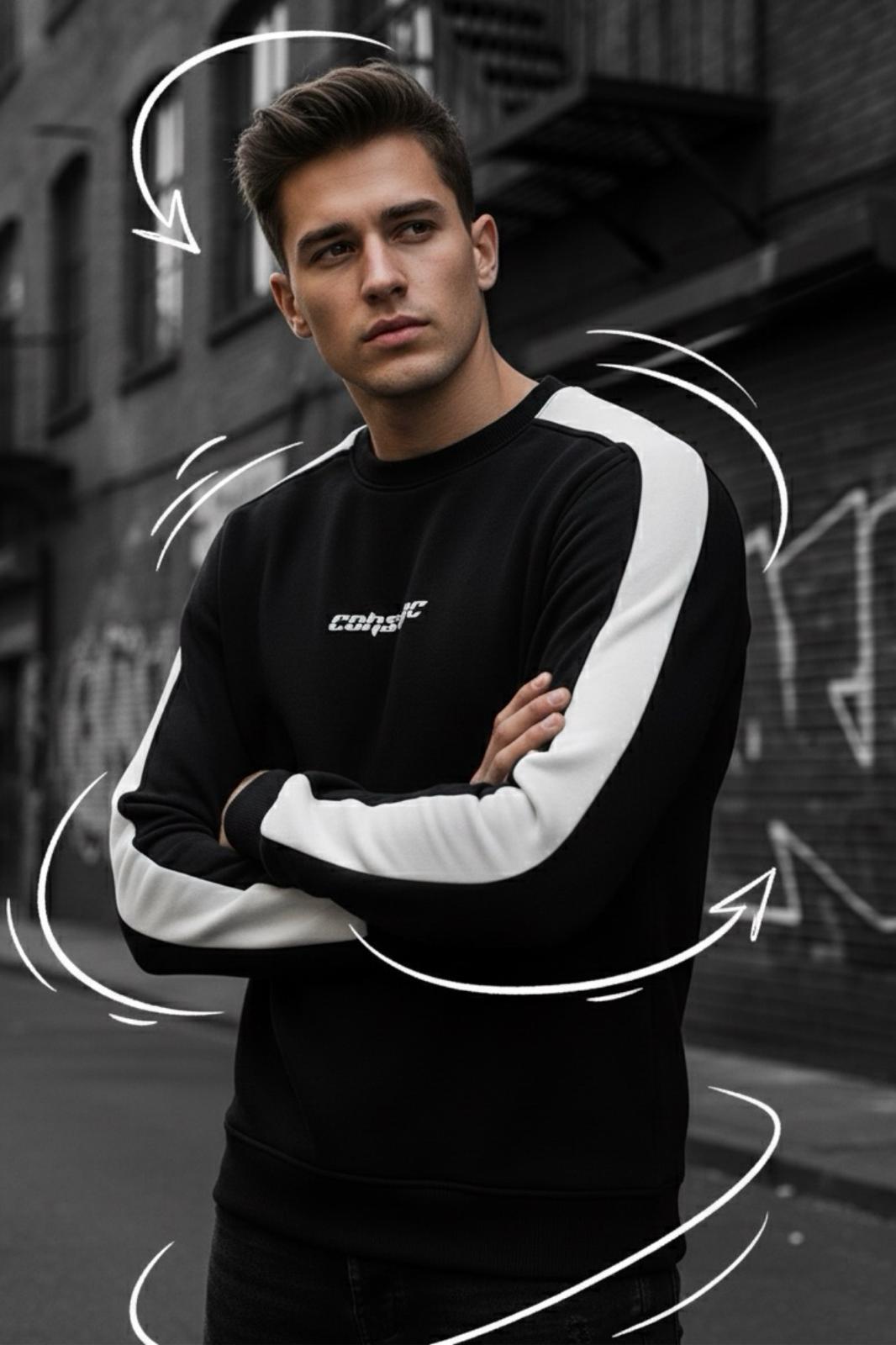 Comsumc Üç İplik Şardonlu Bisiklet Yaka Erkek Sweatshirt