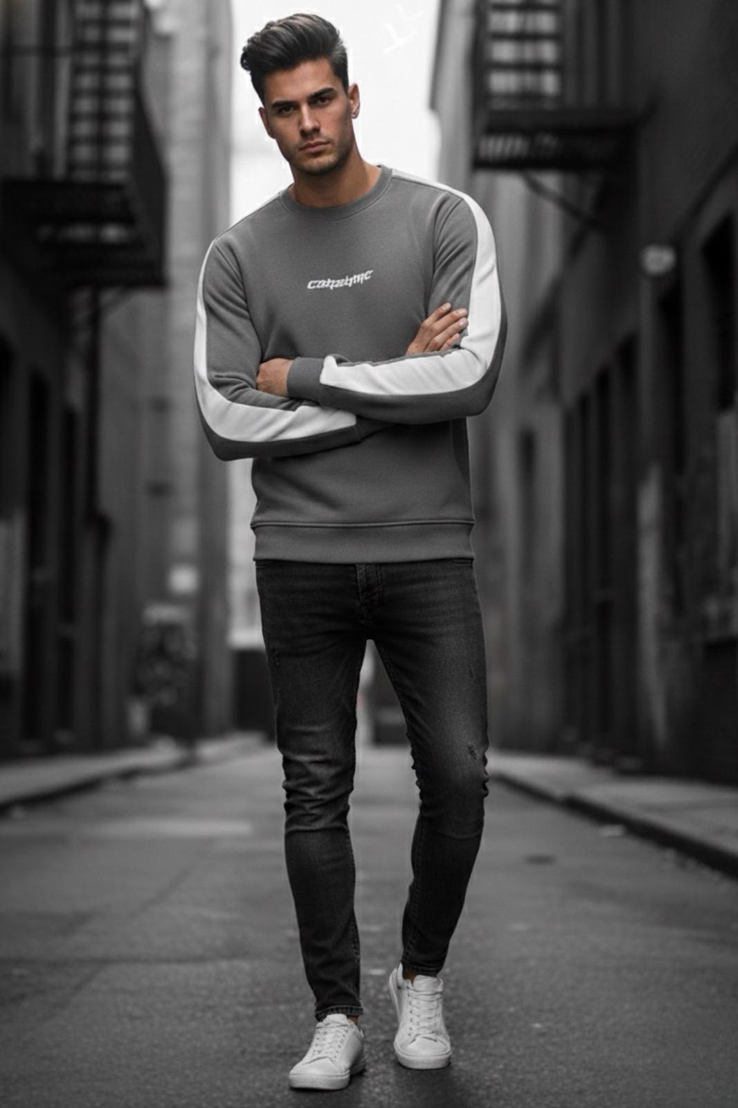 Comsumc Üç İplik Şardonlu Bisiklet Yaka Erkek Sweatshirt