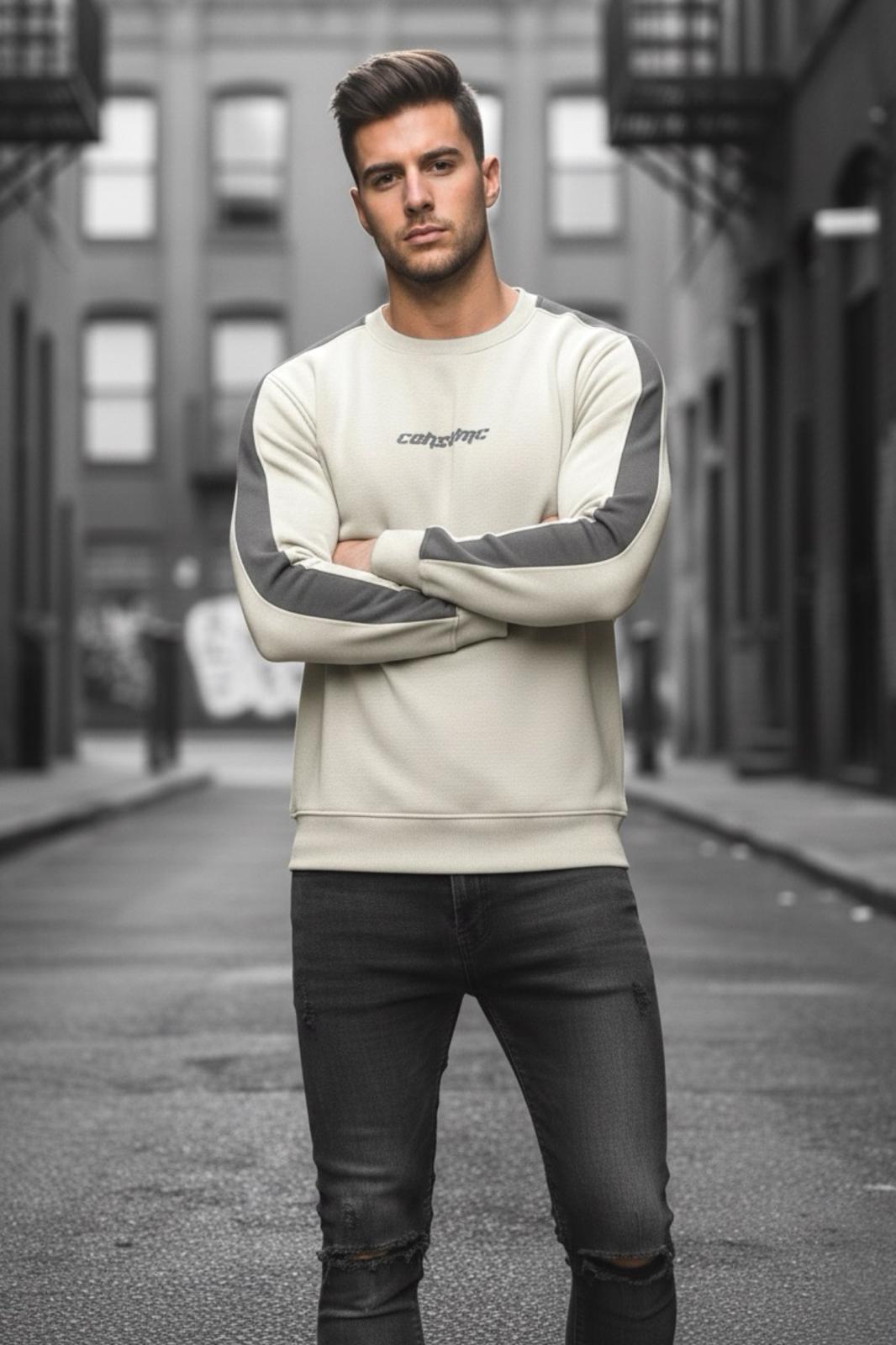 Comsumc Üç İplik Şardonlu Bisiklet Yaka Erkek Sweatshirt