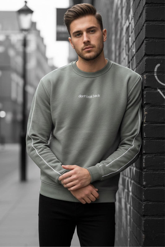 Dont Look Slim Fit Üç İplik Şardonlu Bisiklet Yaka Erkek Sweatshirt