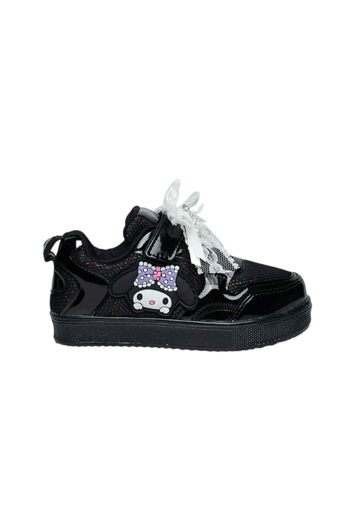 Cpx Figürlü Kız Çocuk Işıklı Sneaker Şık Dantel Fiyonk ve İnci Detaylı Ayakkabı