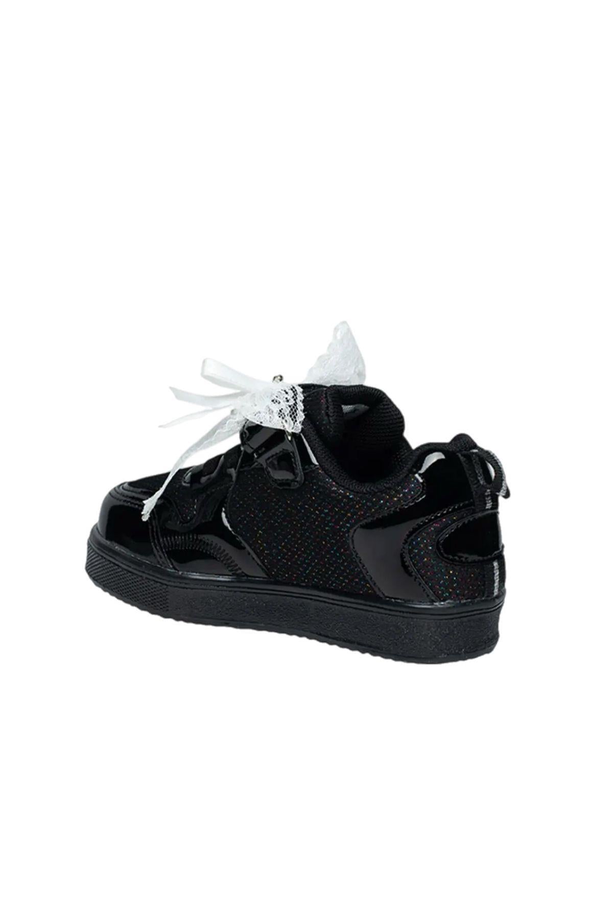 Cpx Figürlü Kız Çocuk Işıklı Sneaker Şık Dantel Fiyonk ve İnci Detaylı Ayakkabı