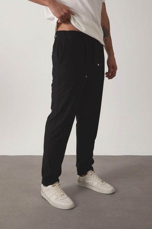 Durry Slim Fit Çizgi Desenli Beli Lastikli Erkek Jogger Pantolon