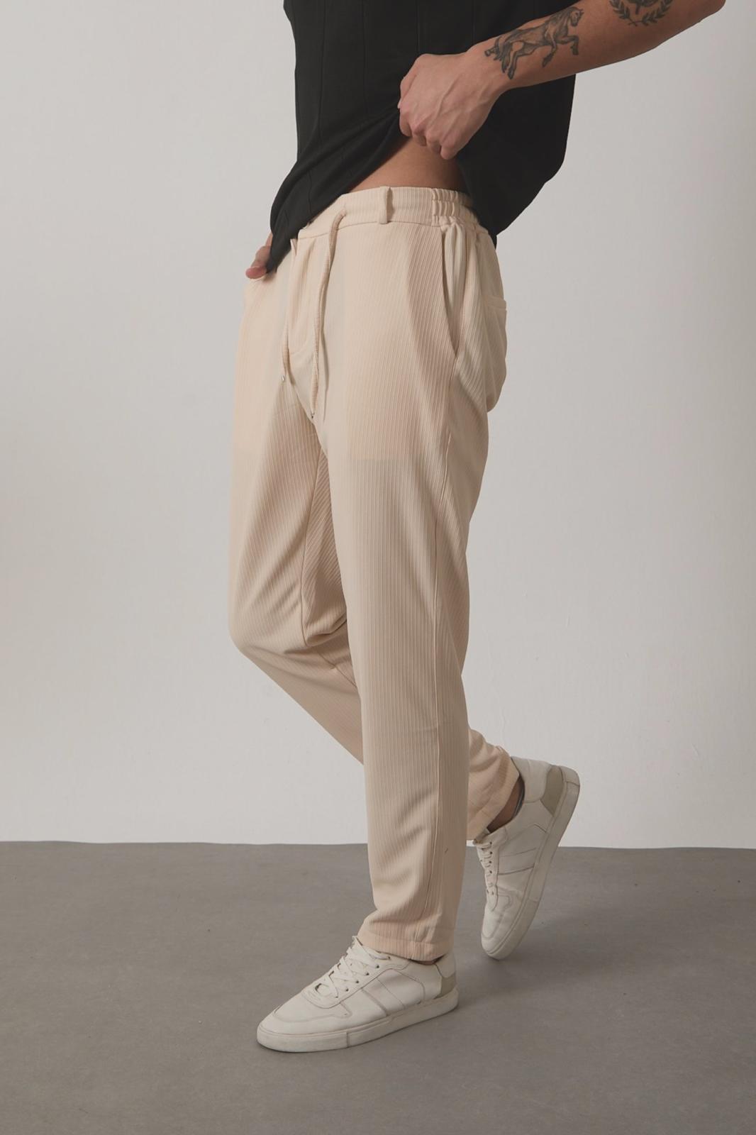 Durry Slim Fit Çizgi Desenli Beli Lastikli Erkek Jogger Pantolon