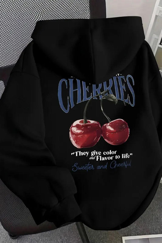 Flavor Cherris Sırt Baskılı İçi Pamuklu Unisex Sweatshirt