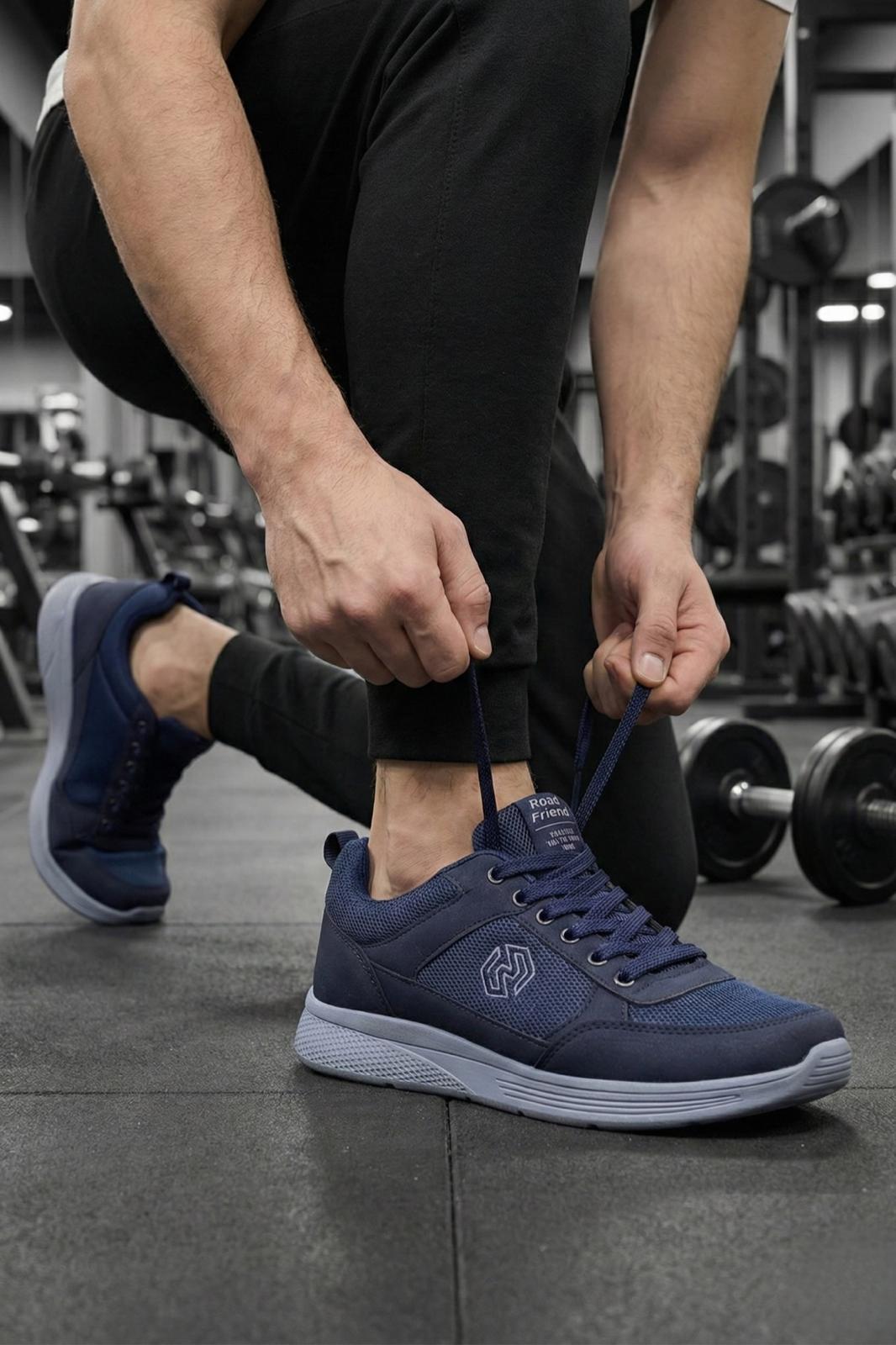 Frie Bağcıklı Nefes Alabilen Hafif Rahat Taban Erkek Sneaker