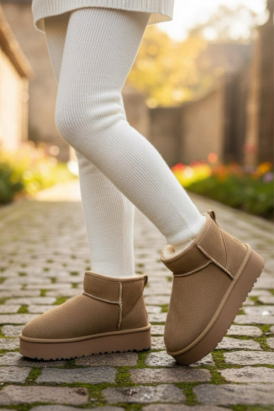 Frz F200 İçi ve İç Tabanı Kürklü Termal Kız Çocuk Süet Bot