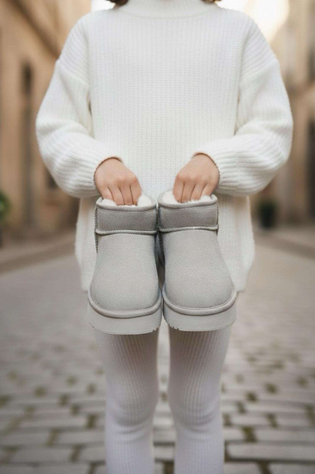 Frz F200 İçi ve İç Tabanı Kürklü Termal Kız Çocuk Süet Bot