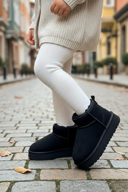 Frz F200 İçi ve İç Tabanı Kürklü Termal Kız Çocuk Süet Bot