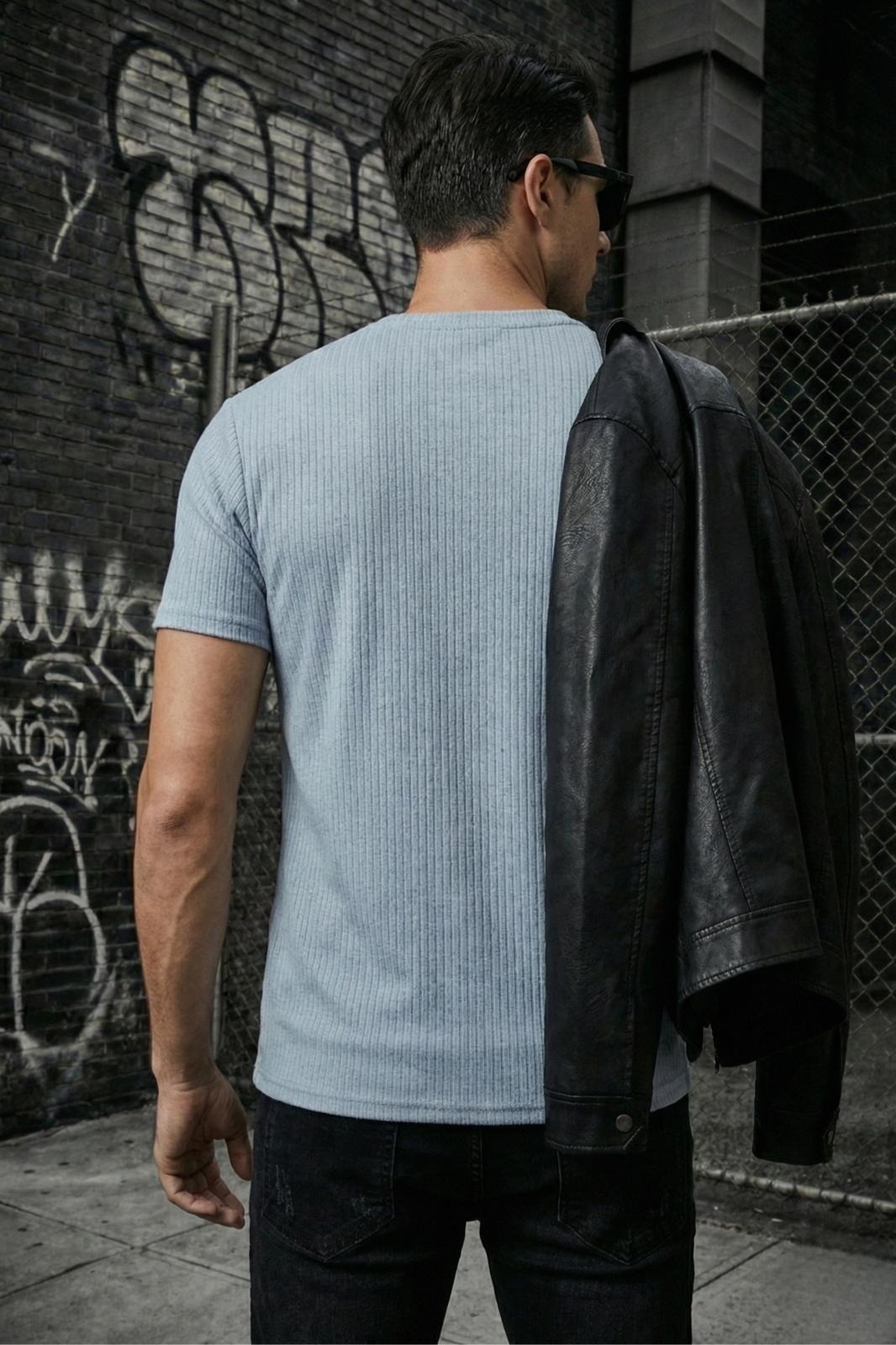 Ftx California Flok Baskı Detaylı Premium Fitilli Kumaş Erkek T-Shirt
