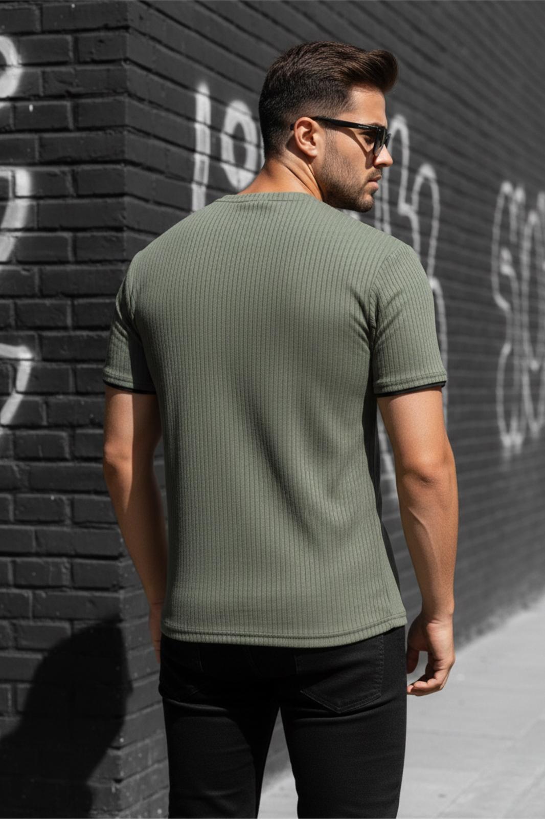 Ftx California Flok Baskı Detaylı Premium Fitilli Kumaş Erkek T-Shirt