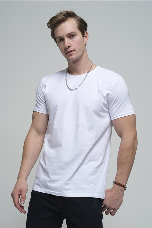 FTX Slim Fit Likralı Bisiklet Yaka Erkek Basic Tshirt