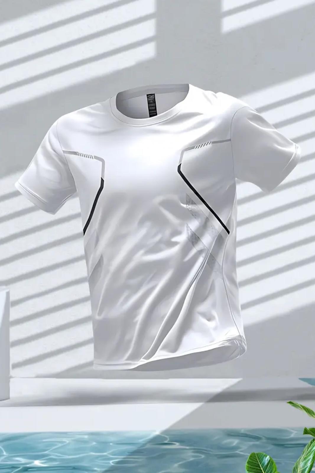 Fusto 2'li Paket Erkek Sporcu Tişört Nefes Alabilir Hızlı Kuruyan Koşu ve Fitness Tişörtü