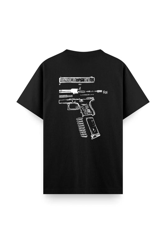 Glock Sırt Baskılı Bisiklet Yaka Erkek Tshirt