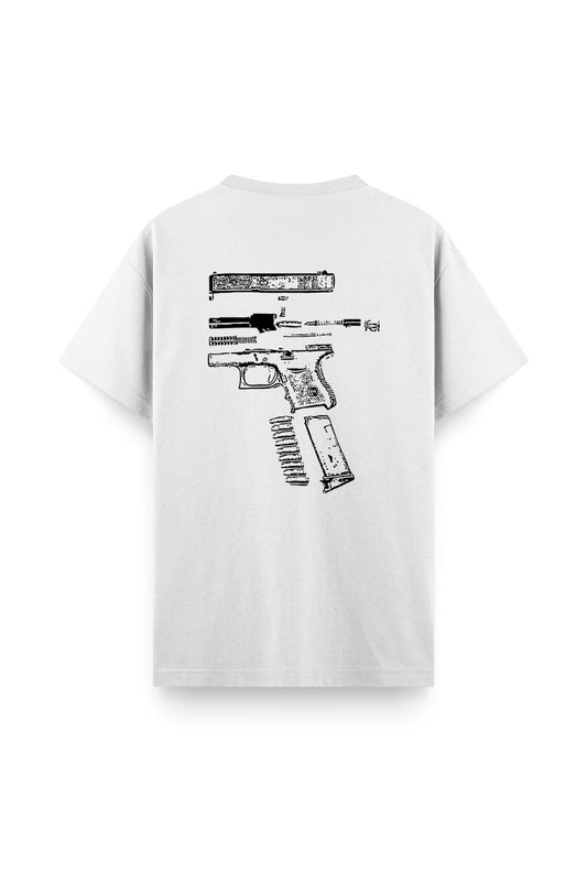 Glock Sırt Baskılı Bisiklet Yaka Erkek Tshirt