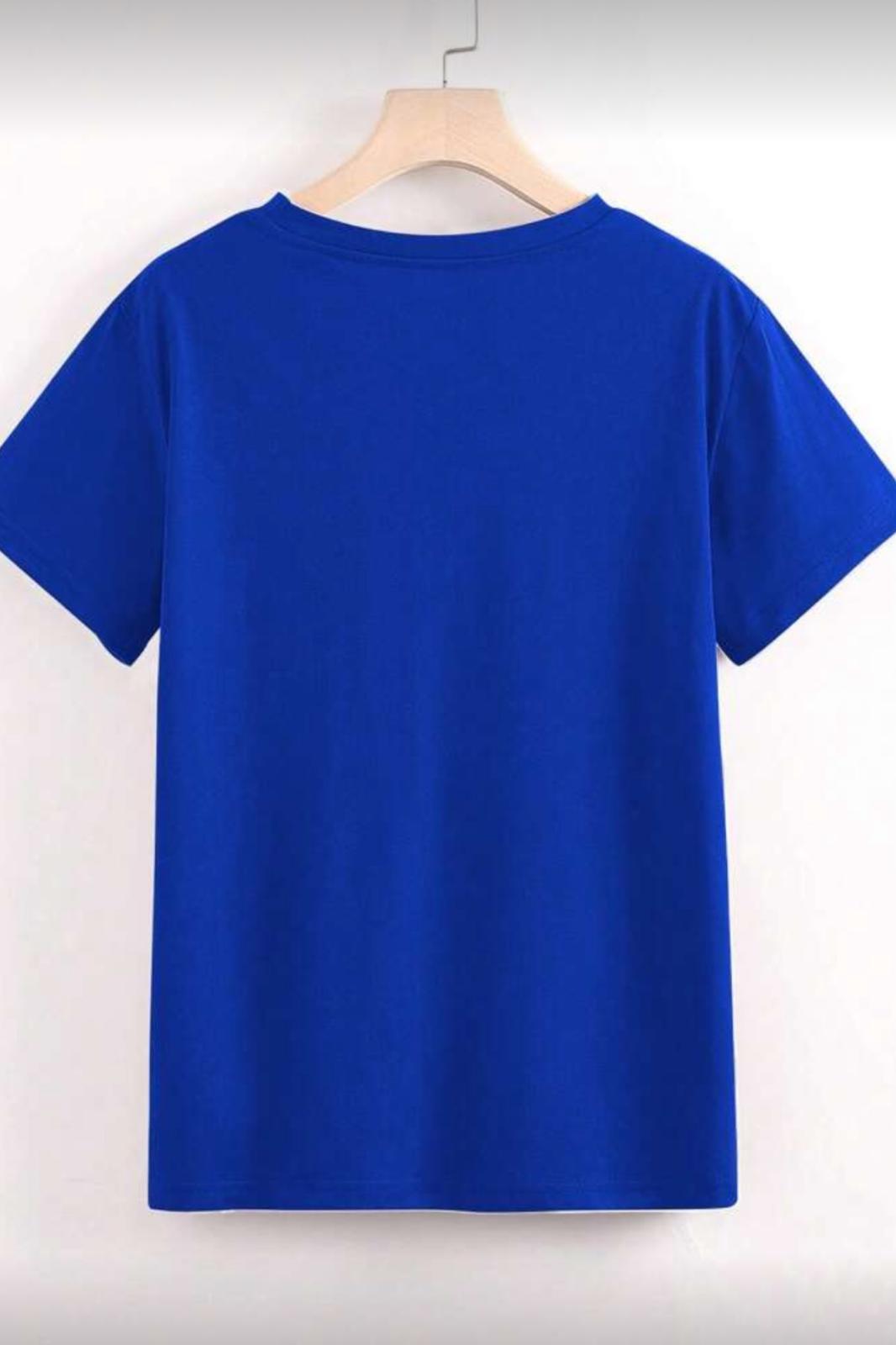 Gold Cherry Kadın Oversize Ön Baskılı Bisiklet Yaka Pamuklu T-Shirt Rahat Kesim