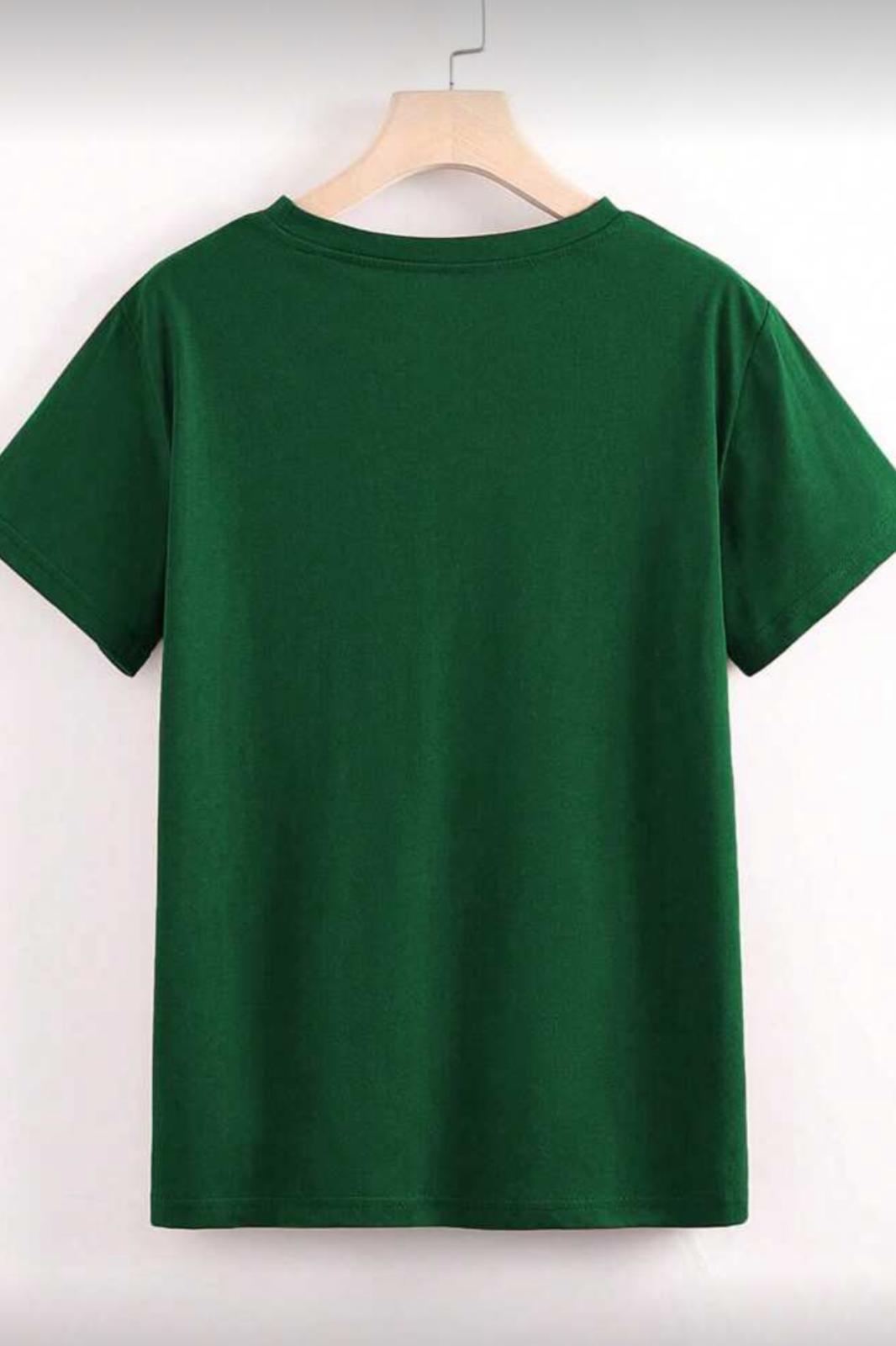Gold Cherry Kadın Oversize Ön Baskılı Bisiklet Yaka Pamuklu T-Shirt Rahat Kesim
