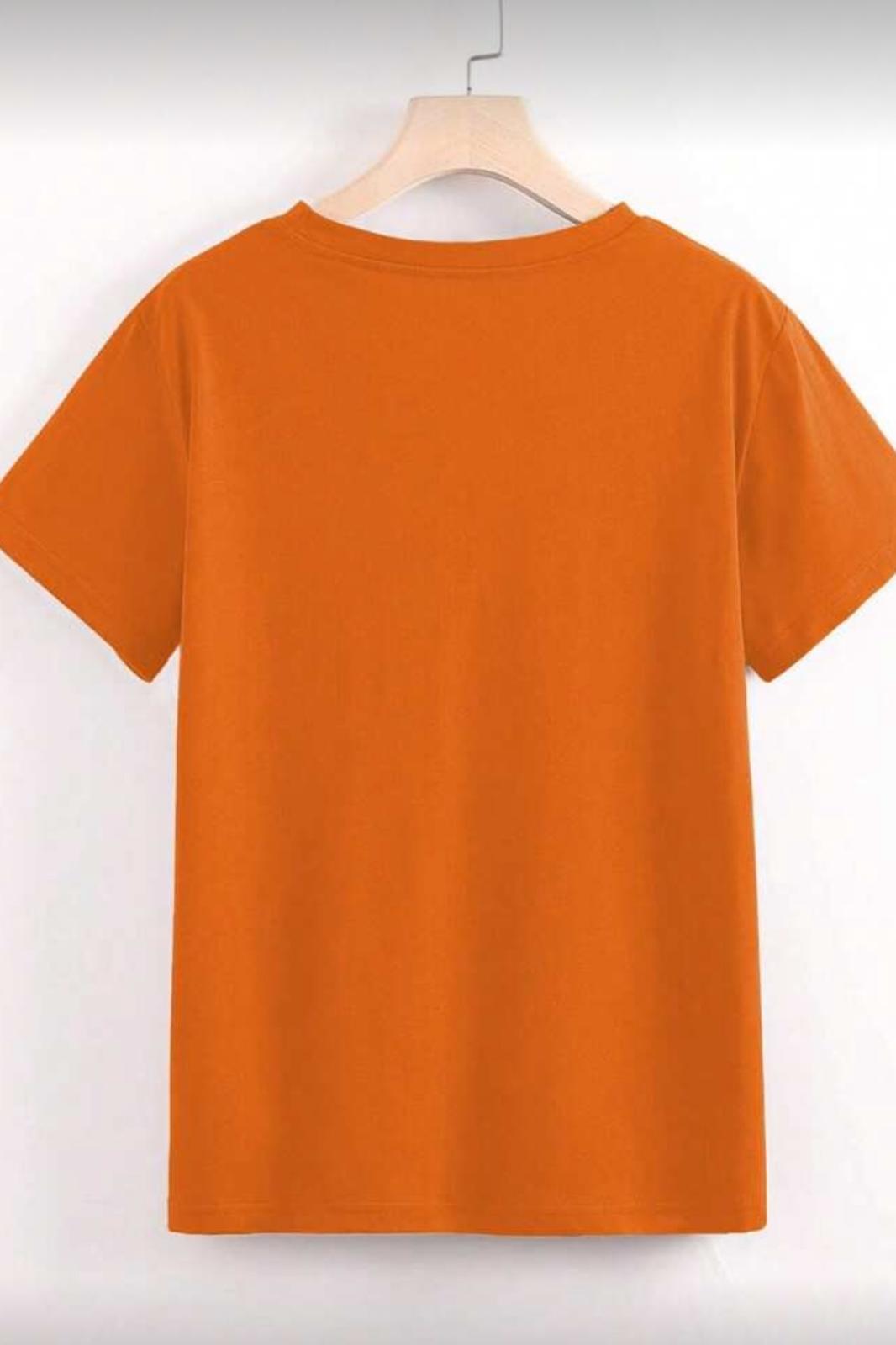 Gold Cherry Kadın Oversize Ön Baskılı Bisiklet Yaka Pamuklu T-Shirt Rahat Kesim