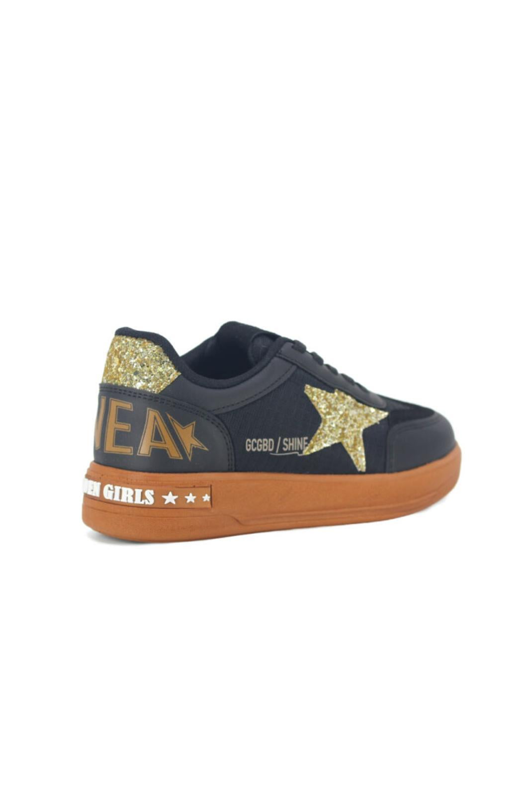 Goldens Işıltılı Yıldız Detaylı Kız Çocuk Sneaker Konforlu Spor Ayakkabı