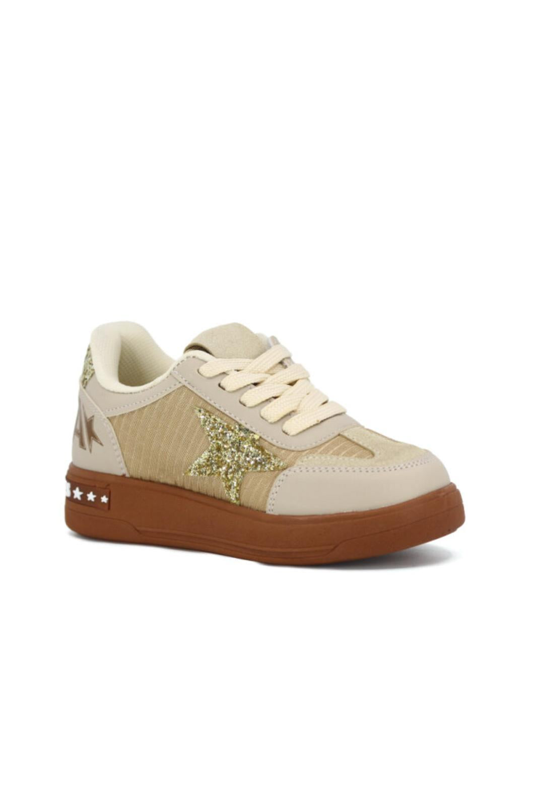 Goldens Işıltılı Yıldız Detaylı Kız Çocuk Sneaker Konforlu Spor Ayakkabı