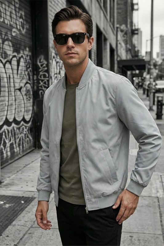 Guezy Astarlı Kolej Yaka Slim Fit Mevsimlik Erkek Bomber Ceket Mont - Su İtici Kumaş