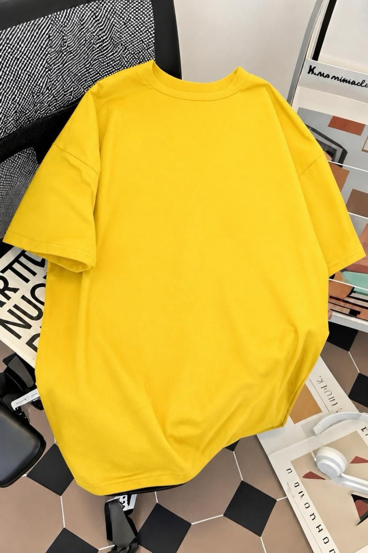 Harajuku Japon Yazılı Kedi Tasarımlı Unisex Oversize T-Shirt