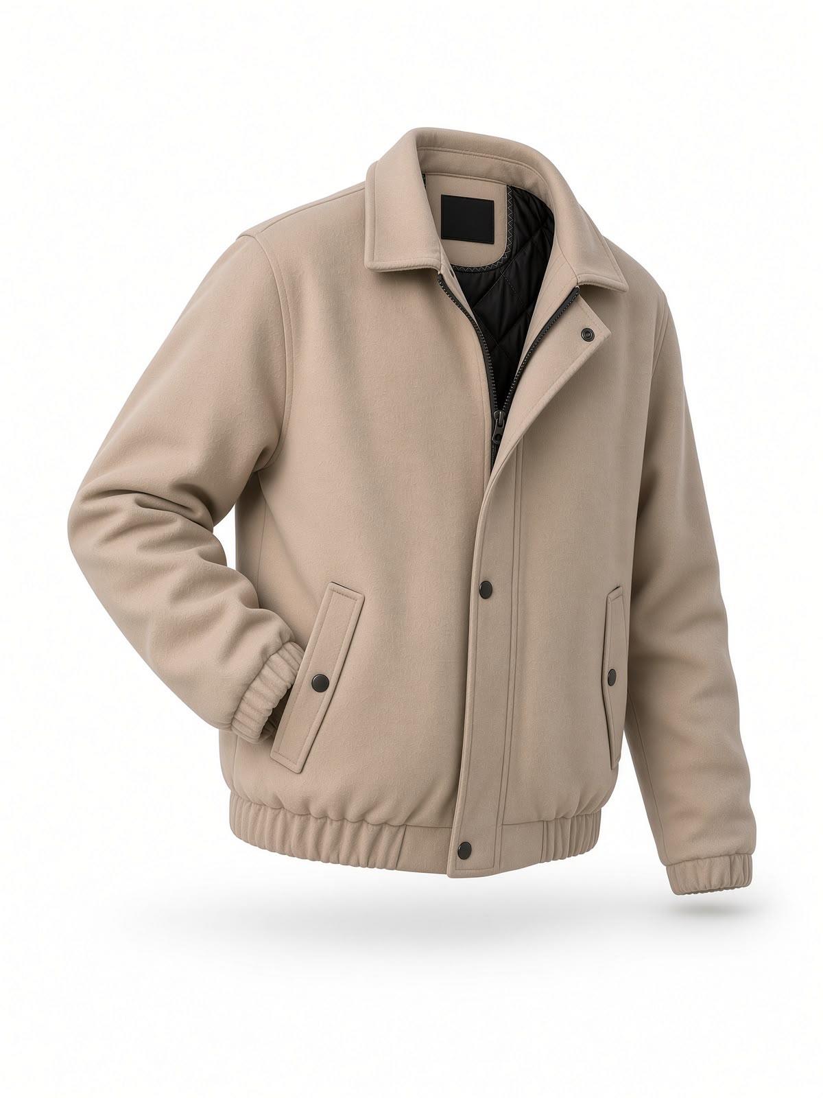 Harrington Fermuarlı Bomber Kaşe Ceket Mont - Slim Fit Klasik Yaka