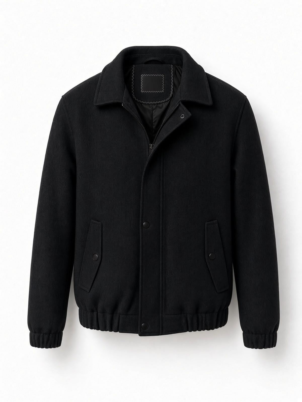Harrington Fermuarlı Bomber Kaşe Ceket Mont - Slim Fit Klasik Yaka