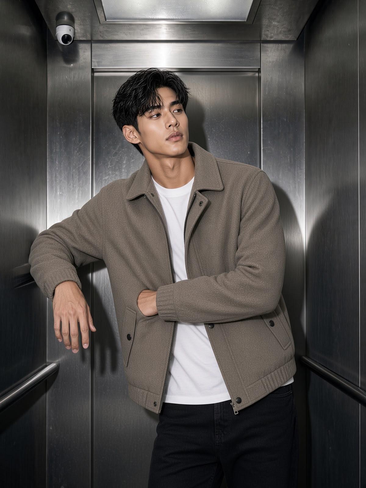 Harrington Fermuarlı Bomber Kaşe Ceket Mont - Slim Fit Klasik Yaka